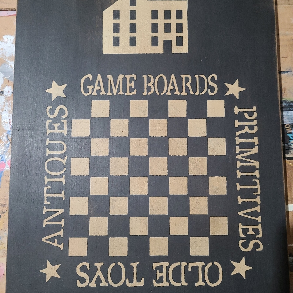 Handmade Distressed Primitve Gameboard 11x14